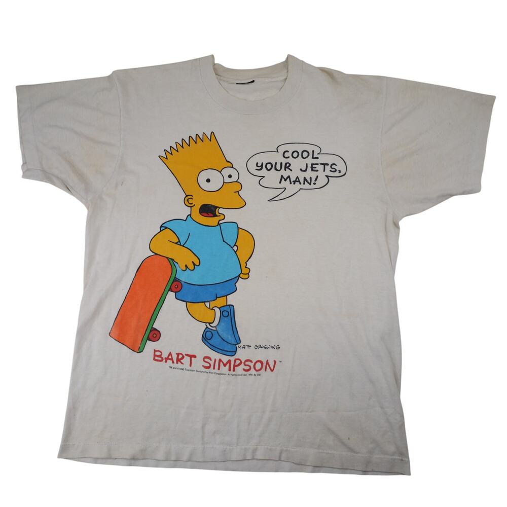Vintage 1990 Bart Simpson "Cool Your Jets Man" Graphic T Shirt